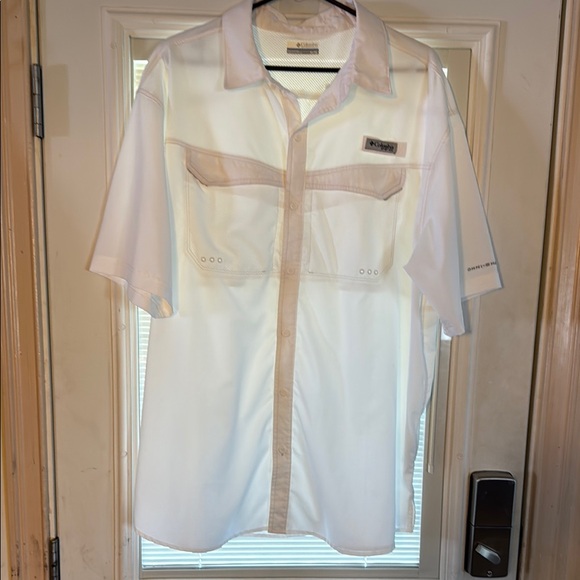 Columbia White Casual Button Down Shirt - Picture 1 of 5